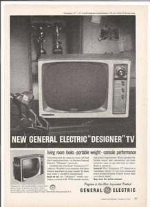 Pubblicità stampa rivista originale GENERAL ELECTRIC Designer Gramercy 17" TV 1958 - Foto 1 di 1