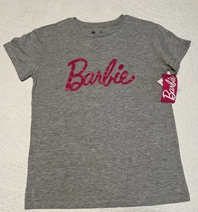 NWT Girls Youth Barbie Gray T-Shirt Size 10/12 - Picture 1 of 3