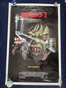 Original ROLLED ~ DEMONS 2 ~ 1987 MOVIE POSTER 27"x41" VGUC HORROR Demon - Picture 1 of 11