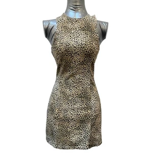 Nuevo con etiquetas Mini Vestido Alexander Wang Estampado de Leopardo Denim Para Mujer Talla 0 Negro Tostado - Imagen 1 de 4