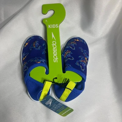 Speedo Lil Niños Zapatos de Agua Talla Mediana 7-8 Azul Marino Neón Tiburón -NUEVO CON ETIQUETAS Foto 1 de 4