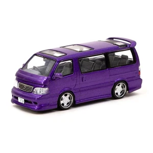 Tarmac Works 1/64 Toyota Hiace Wagon Custom Purple Diecast Scale Mo# T64R-078-PU - Picture 1 of 4