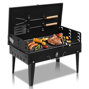 Portable Barbecue Folding Mini BBQ Charcoal Grill for Camping Picnic Beach Party - Picture 1 of 8