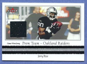 2002 Fleer Skybox Premium Jerry Rice Oakland Raiders Jersey Fabric Card NFL HOF - Picture 1 of 2