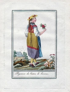 1780 Luzern Lucerne Suisse Grasset Tracht Costumes Cuivre En 186192 - Picture 1 of 1
