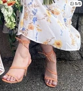 Sandalias de tacón alto City Classified naranja con cordones para mujer talla 7,5 - Imagen 1 de 14