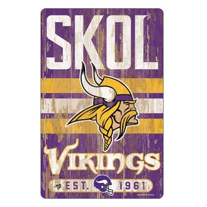 Minnesota Vikings Sign 11x17 Wood Slogan Design - Picture 1 of 1