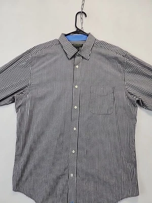 John Bartlett Consensus Black Blue Plaid Long Sleeve Mens L Preppy Dress Shirt - Image 1 of 4