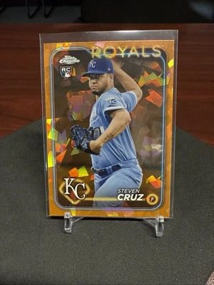 2024 Topps Chrome Sapphire Edition Steven Cruz #360 Orange Refractor /25 A03 - Image 1 of 4