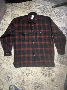 Vintage American Outpost Plaid Wool Long Sleeved Button Down NWT - Picture 1 of 5