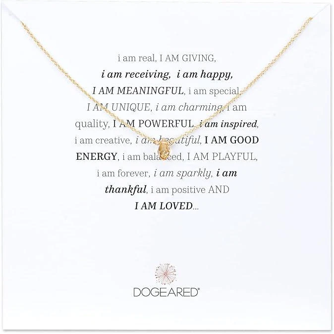 Collar de cristal Dogeared I Am dorado Foto 1 de 1