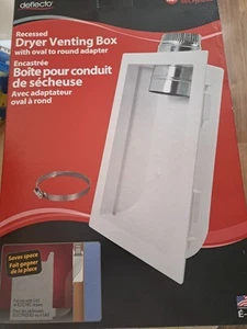 Deflect-O White Recessed Dryer Venting Box 4 Dia. in. - Picture 1 of 2