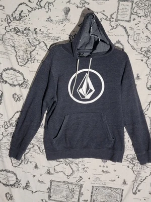 Volcom Stone Logo Hoodie Gray Small Pullover Sweatshirt Skate Surf Mens - Image 1 of 4