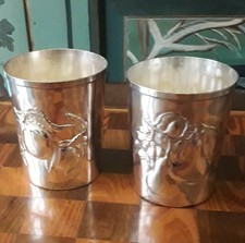 DUE BELLISSIMI BICCHIERI ARGENTO 800 BRANDIMARTE , ALTRO ARGENTO.. GUARDA !!