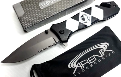 Power Ranger Pocket Knife Black Spring Assisted EDC Blade Mastodon Superhero - Image 1 of 4