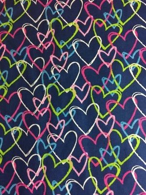 Scrub Top SIZE X-SMALL LINKED HEARTS NWT Nurse Work Medical CNA VALENTINES DAY - Image 1 of 4