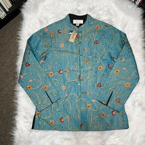 CHAQUETA ACOLCHADA REVERSIBLE SAM HILU'S CLASSICS FLORAL VERDE MAR/NEGRO - Imagen 1 de 9