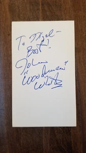 JOHN SYLVESTER WEISS SIGNIERT AUTO 3 X 5 INDEXKARTE WILLKOMMEN ZURÜCK KOTTER MR. WOODMAN  - Bild 1 von 1