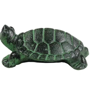Estatuilla de tortuga Hisabi japonesa de hierro fundido estatua pisapapeles hogar jardín decoración - Imagen 1 de 9