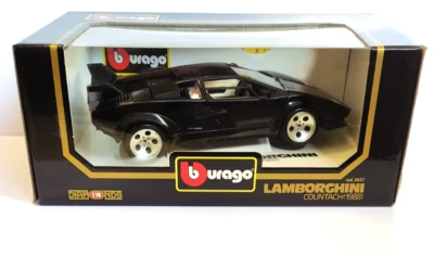 BURAGO 1:18  AUTO DIE CAST LAMBORGHINI COUNTACH 1988 NERO MADE IN ITALY     3037 - Immagine 1 di 4