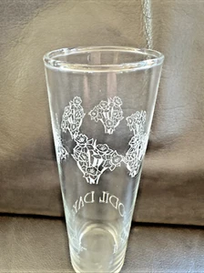 Vintage Klarglas Zylinder Vase geprägt Narzissentage American Cancer Society - Bild 1 von 13