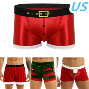 Mens Christmas Santa Claus Underwear Boxer Briefs Xmas Shorts Underpants - Picture 1 of 41