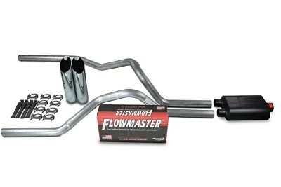 Dodge Ram 1500 Truck 04-08 2.5" Dual Exhaust Kits Flowmaster Super 40 Slash Tip - Image 1 of 4