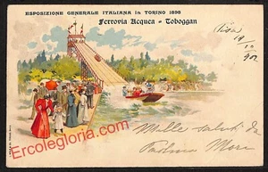 ai8321 - ANTIKE AK - Turin Stadt - Wasserbahn - Rutsche - Bild 1 von 1