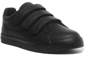 Kickers Tovni Viaje Juventud Tres Correas Cuero Calzado Escolar Negro Talla UK 3 - Imagen 1 de 6