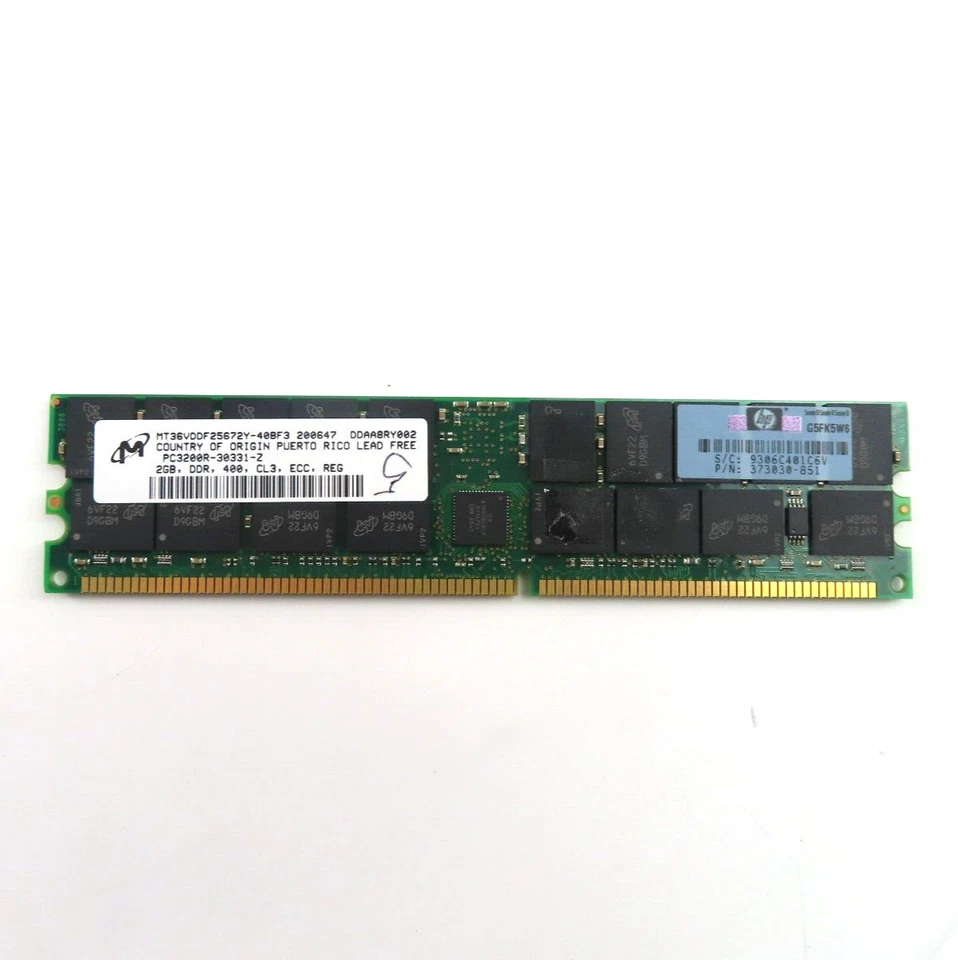 2GB DIMM 2Rx4 PC-3200R DDR 400Mhz (184 Pin) (ECC) Memory for Server - Image 1 of 1