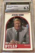 Johnny Red Kerr Chicago Bulls 1989-90 Hoops Announcers promo card CSG graded 6.5