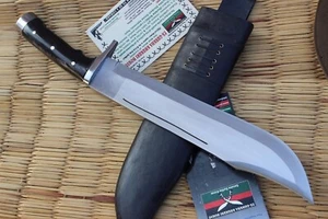 16" Hand Forged Full Tang Blade Bowie knife - High Carbon Steel Kukri Machete - Picture 1 of 10