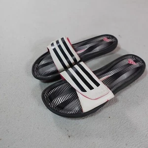 Adidas Slides Womens 8 Black Slip On Sandal Flip Flops Black Comfort G97858 - Picture 1 of 20