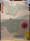 Patons Fairytail 4ply Baby Jumper/Cardigan Knitting Pattern 8554
