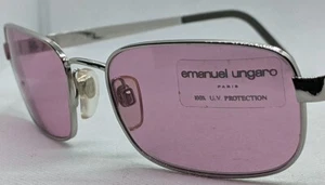 1990's New Old Stock Emanuel Ungaro Pink Stainless Steel Sunglasses Made Italy - Picture 1 of 11
