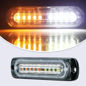 10LED Amber/White Lights Strobe Car Truck Bright Flash Warning Lamps Blinker - Picture 1 of 12