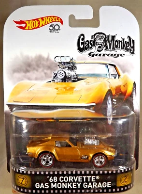 2018 Hot Wheels Retro Entertainment 68 CORVETTE GAS MONKEY GARAGE золотистый RealRider - Изображение 1 из 4