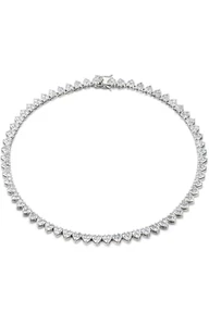 Collar de tenis ADIRFINE chapado en oro de 18 K gargantilla corazones de circonio de 17 pulgadas - Imagen 1 de 5