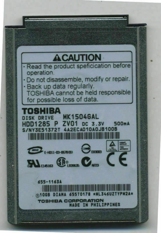 Toshiba 10GB 4200 RPM,1.8" HDD1285  MK1504GAL for iPod classic 2nd Gen - Image 1 of 1