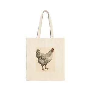 Vintage Chicken Cotton Canvas Tote Bag, Farmhouse Style, Reusable Grocery Bag, - Picture 1 of 5