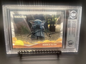 JOHN ROSENGRANT SIGNED 2020 TOPPS MANDALORIAN BABY  YODA CARD BAS  #11
