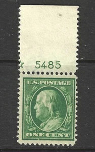 U.S. BRIEFMARKE #374 --- PL # 1c WASCH-FRANK -- FLACH, P12, W190 -- 1911 -- POSTFRISCH - Bild 1 von 2