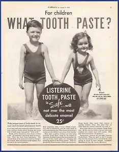 Vintage 1933 Listerine Zahnpasta Zahnhygiene Ephemera 1930er Jahre Druck Anzeige - Bild 1 von 1