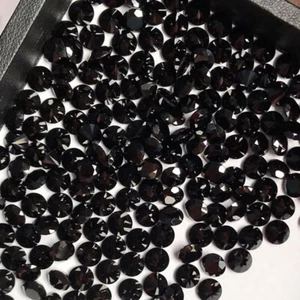 7MM Round 6PCS Diamond Cut Calibrated Loose Black Spinel Natural Gemstone - Picture 1 of 5