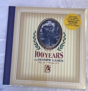 Libro de coleccionistas estampillas de recuerdo selladas primer día de los Juegos Olímpicos del Centenario 1996 - Imagen 1 de 4