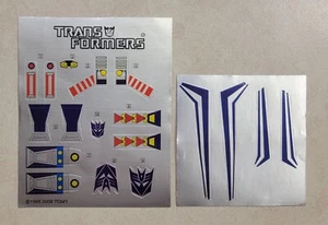 TRANSFORMERS G1 SKYWARP STICKER SHEET RARE! DECEPTICON SEEKER TOY DECALS LABELS - Picture 1 of 2