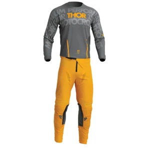 Thor 2024 Pulse Mono Motocross Offroad Jersey Pant Combo Dark Gray/Yellow - Picture 1 of 13
