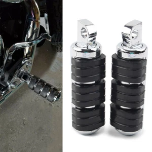Rear Highway Foot Pegs Rest Pedals Fit Harley Davidson Chrome - Picture 1 of 7