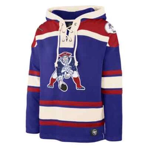 '47 Brand New England Patriots Throwback Logo Superior Lacer Hockey Hoodie XL - Picture 1 of 2