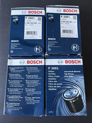 4 X Bosch  Oil Filter P2001 Toyota/Land Rover 4 PCs - Image 1 of 4